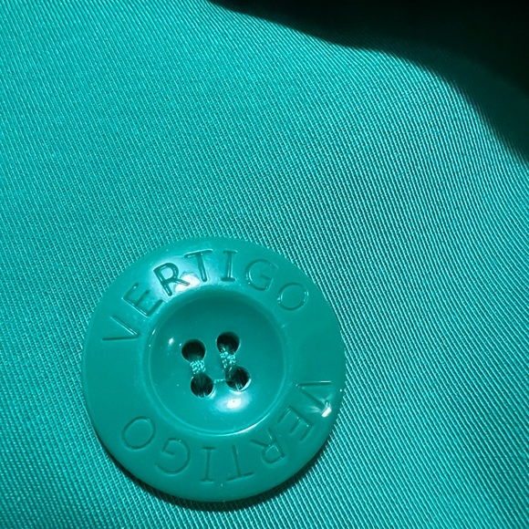 VERTIGO Green Double Breasted Trench Coat Size XL - Picture 7 of 11